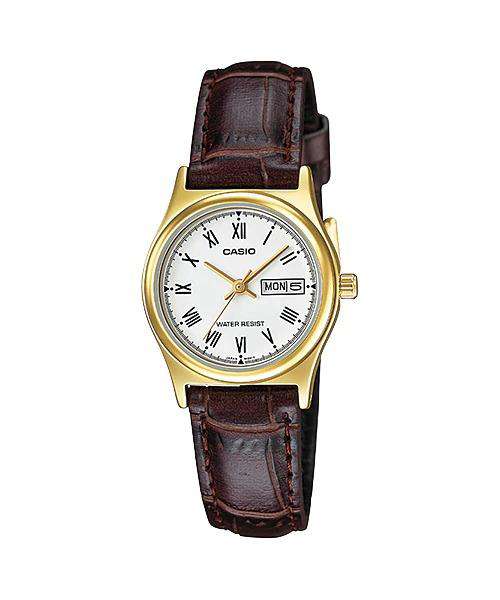 Casio Day Date Quartz Leather Strap Ladies Watch LTP-V006GL-7B