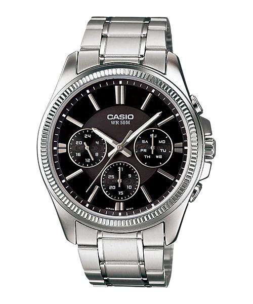 Casio Classic Multifunction Silver St.Steel Black Dial for Men