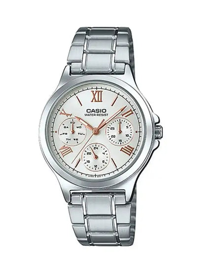 Casio Watch LTP-V300D-7A2. Triple clasp; Stainless steel strap