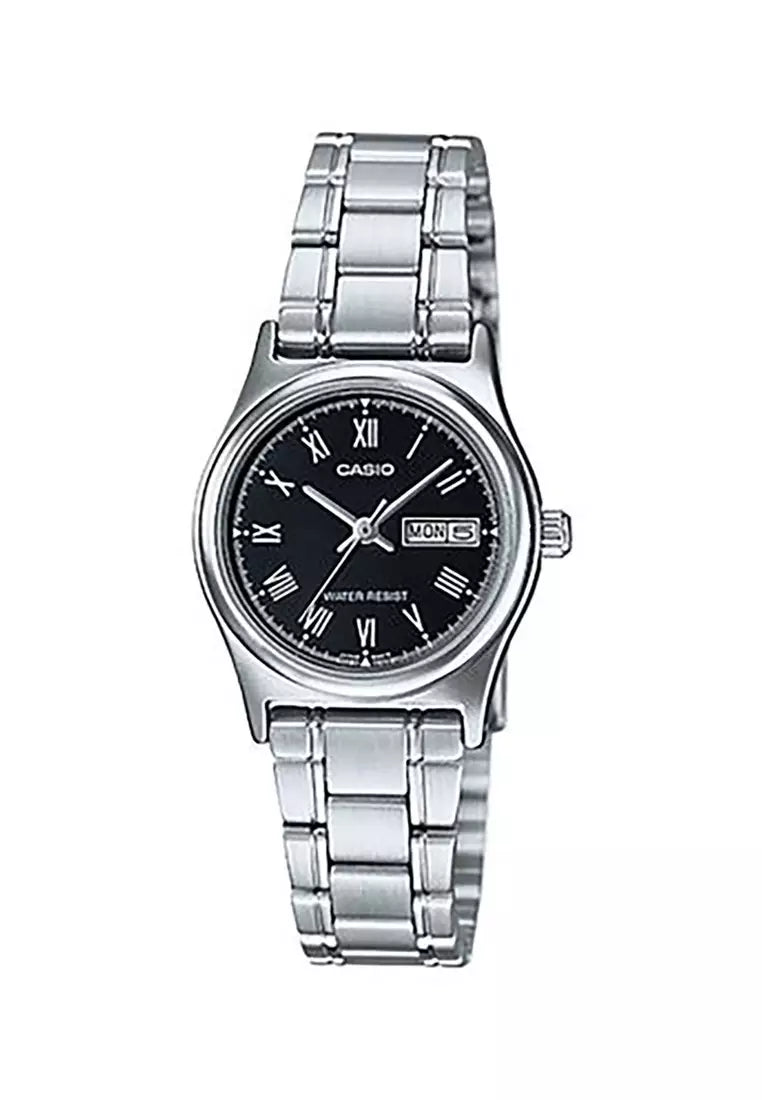 Casio Women's LTP-V006D-1BUDF 25mm Chrome Plated Case - Stainless Steel Band