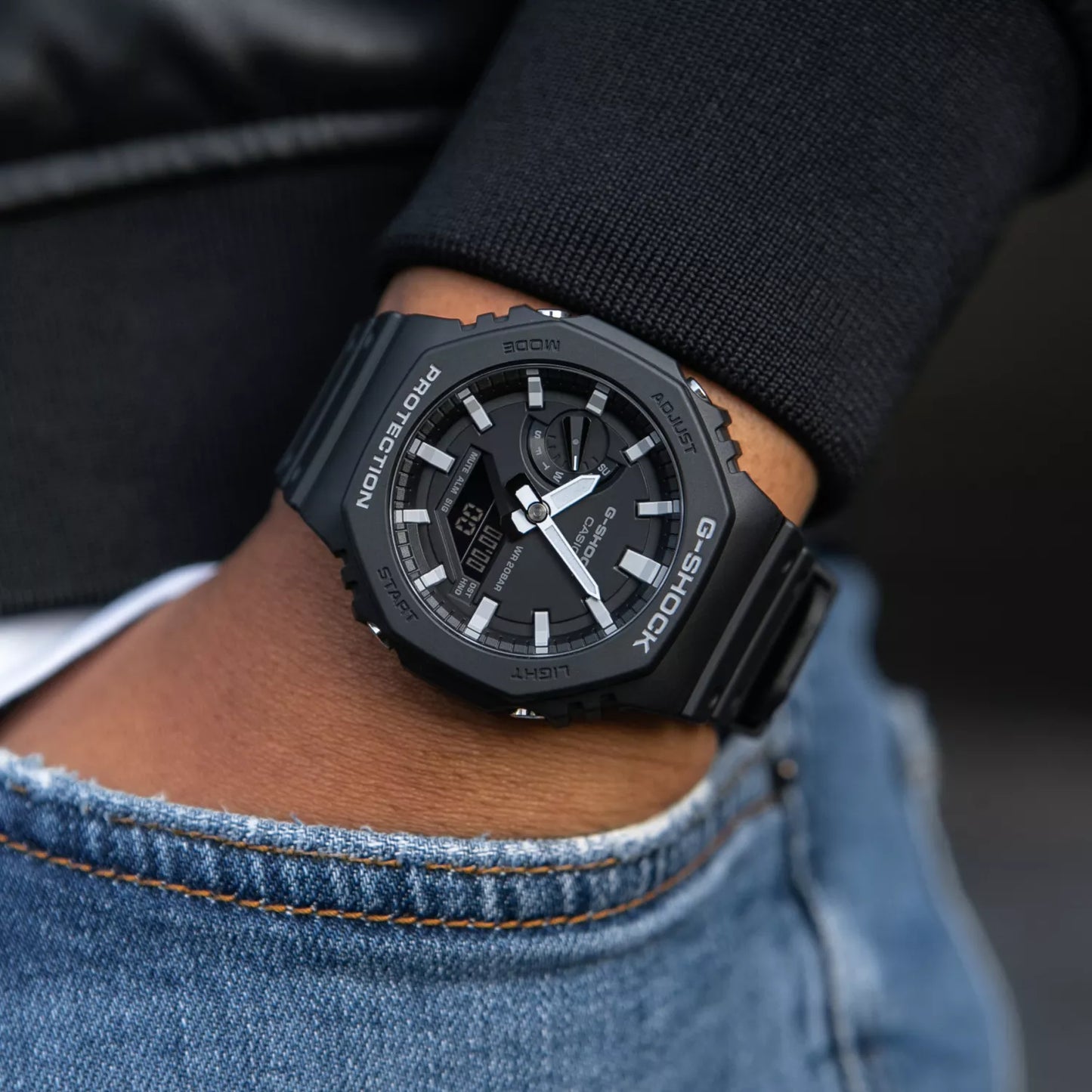 G-SHOCK GA-2100-1A BLACK RUBBER BAND BLACK DIAL  FOR MEN