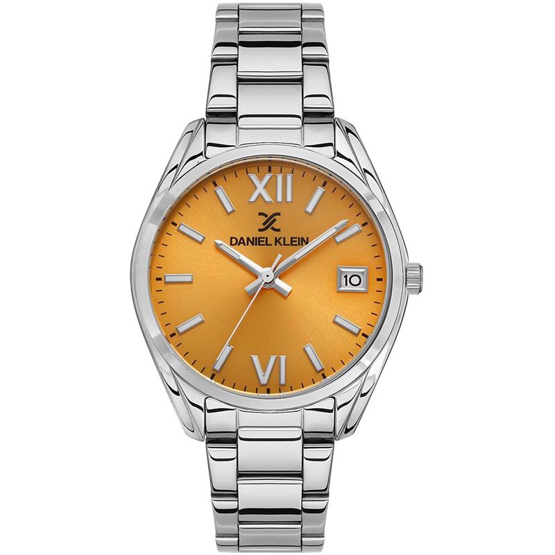 DANIEL KLEIN  DK.1.13482-3 SILVER STEEL BAND YELLOW DIAL  FOR WOMEN