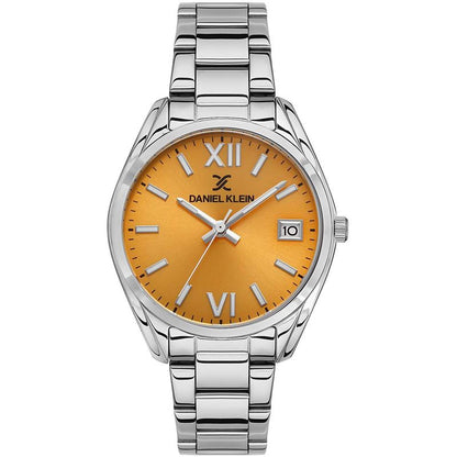 DANIEL KLEIN  DK.1.13482-3 SILVER STEEL BAND YELLOW DIAL  FOR WOMEN