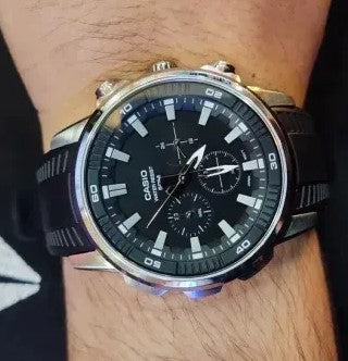 Casio Analog Black Dial Men's Watch MTP-E505-1AVDF