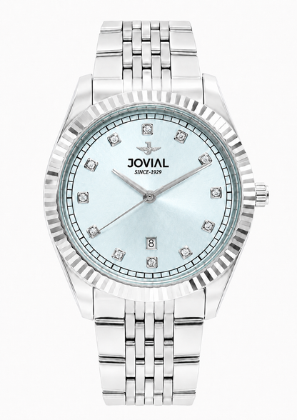 JOVIAL 5058GSMQ04E SILVER STEEL BAND  DIAL  FOR MEN