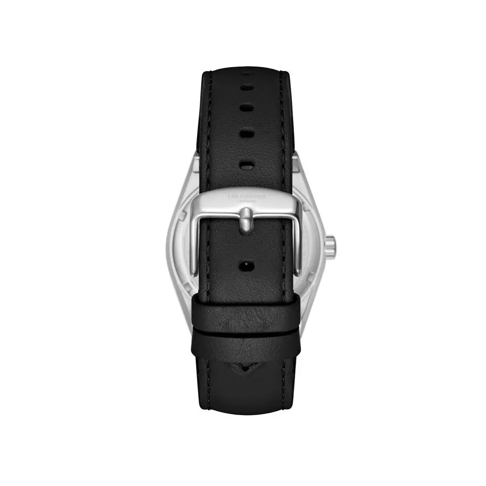 LEE COOPER LC08261.301 BLACK LEATHER BAND BABY BLUE DIAL  FOR MEN