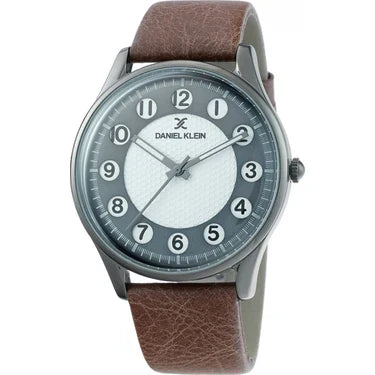 DANIEL KLEIN  DK.1.12360-6 BROWN LEATHER BAND GREY DIAL  FOR MEN