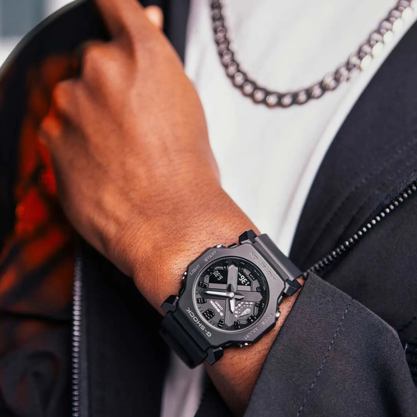 G-SHOCK GA-2300-1A BLACK RUBBER BAND BLACK DIAL  FOR MEN