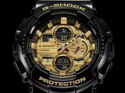G-SHOCK GA-140GB-1A1 BLACK RUBBER BAND GOLDEN DIAL  FOR MEN