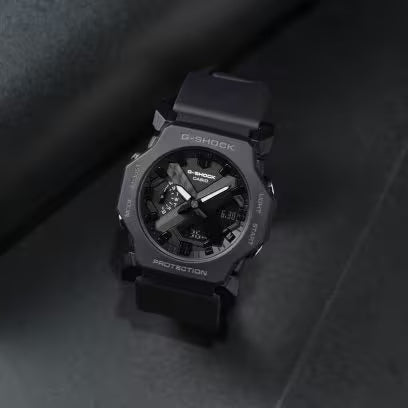 G-SHOCK GA-2300-1A BLACK RUBBER BAND BLACK DIAL  FOR MEN