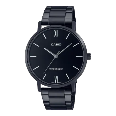 Casio MTP-VT01B-1BUDF Stainless Steel Black Ion Plated , Men Watches