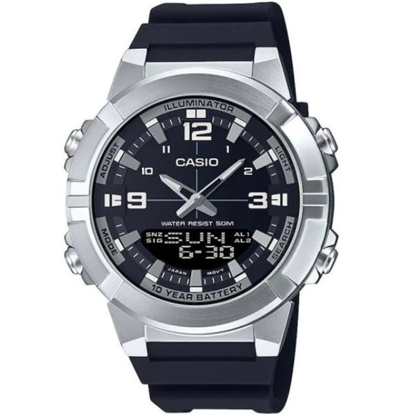 Casio Enticer Black Rubber Black Dial for Men AMW-870-1A