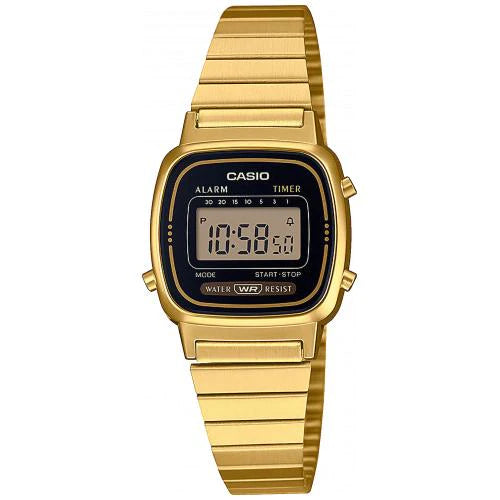 Casio Women's Gold Dial Stainless Steel Band Watch LA670WGA-1D