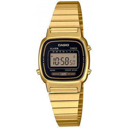 Casio Women's Gold Dial Stainless Steel Band Watch LA670WGA-1D