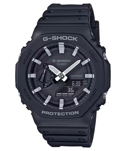 G-SHOCK GA-2100-1A BLACK RUBBER BAND BLACK DIAL  FOR MEN