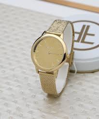 FREELOOK FL.1.10143-3 GOLDEN STEEL BAND GOLDEN DIAL  FOR WOMEN