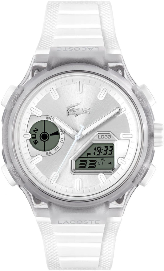 LACOSTE 2011480 WHITE RUBBER BAND WHITE DIAL FOR MEN