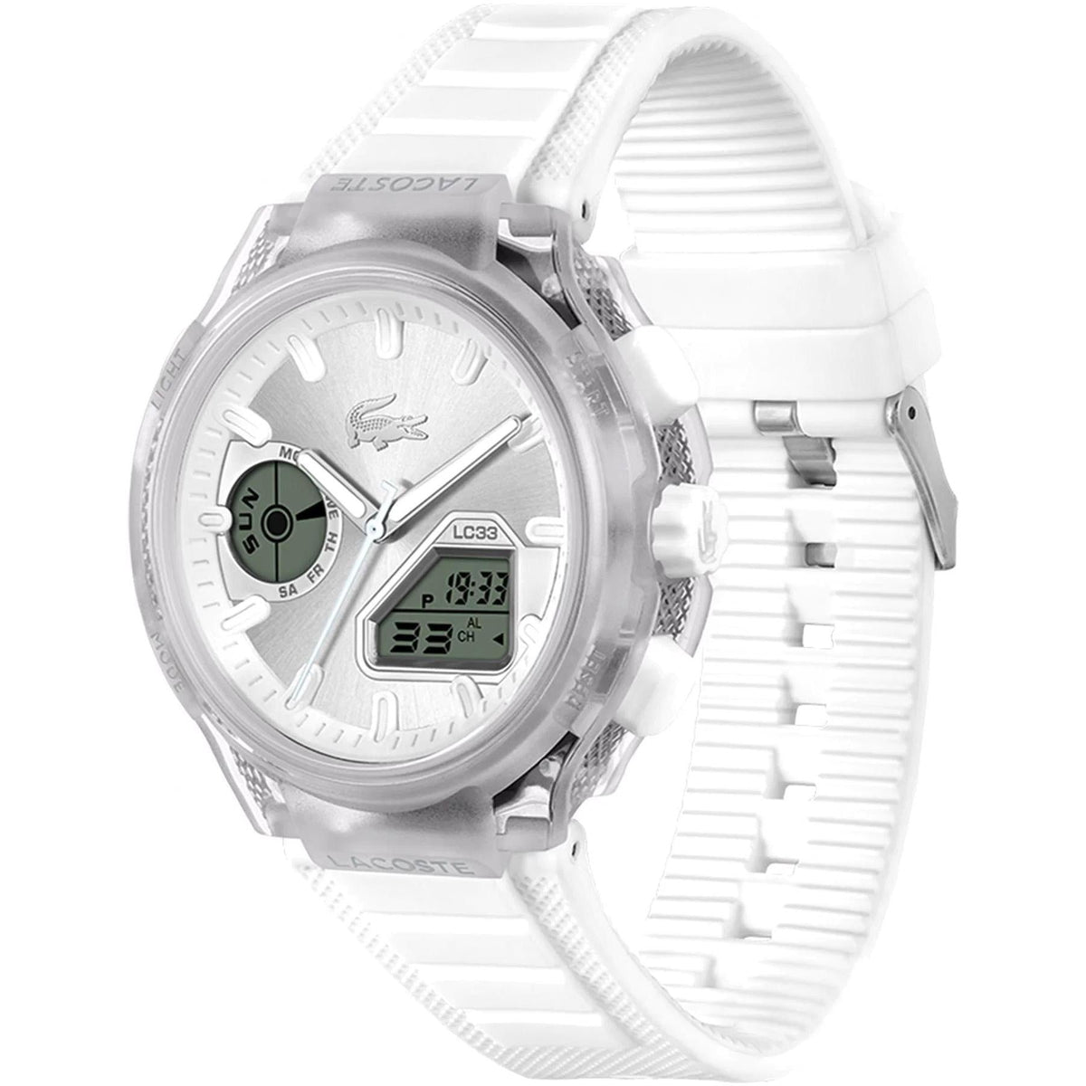 LACOSTE 2011480 WHITE RUBBER BAND WHITE DIAL FOR MEN