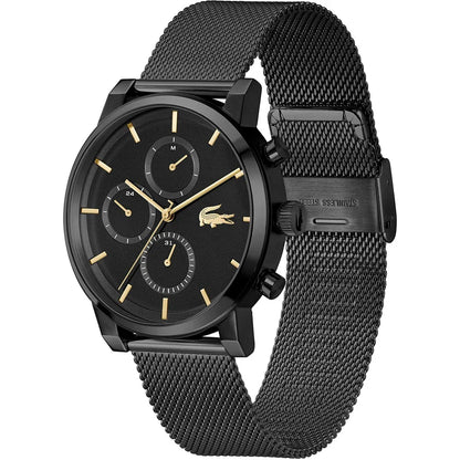 LACOSTE 2011485 BLACK STEEL BAND BLACK DIAL FOR MEN