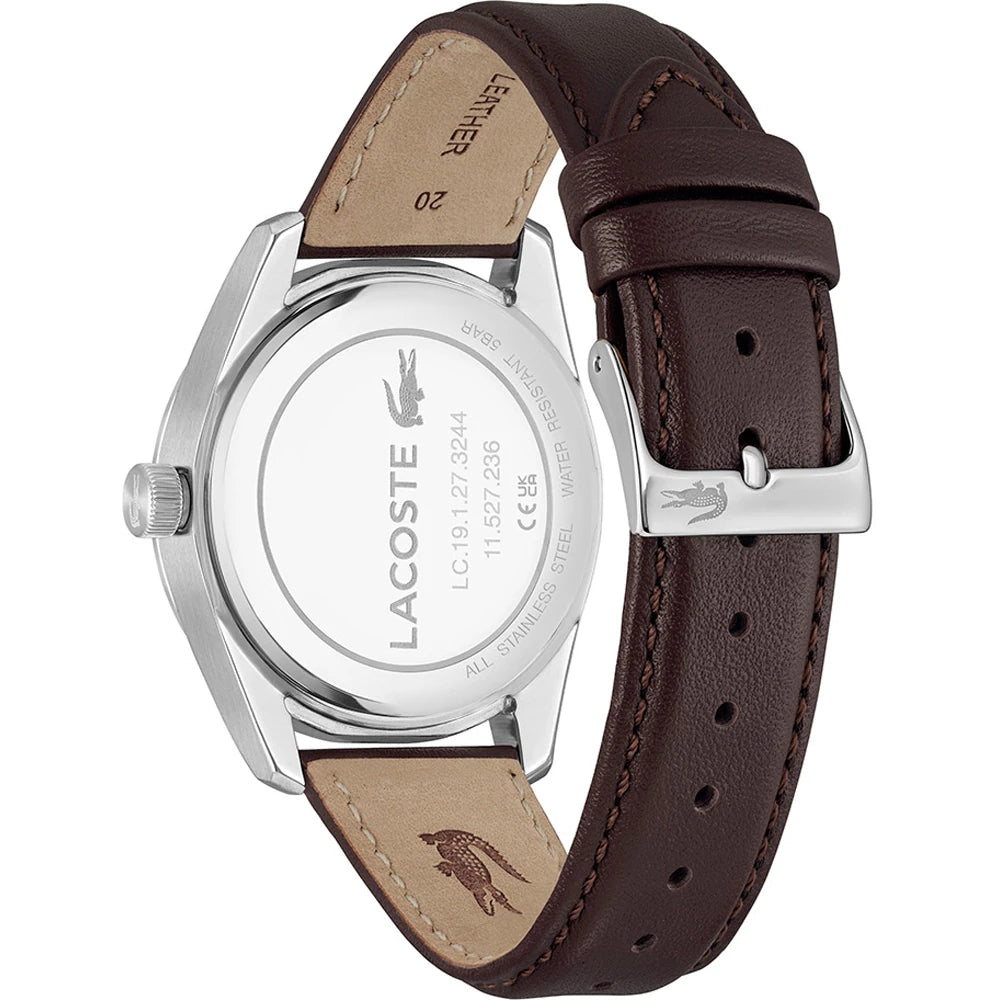LACOSTE '2011489 BROWN LEATHER BAND NAVY BLUE DIAL  FOR MEN
