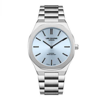 LEE COOPER LC08275.300 SILVER STEEL BAND BABY BLUE DIAL  FOR MEN