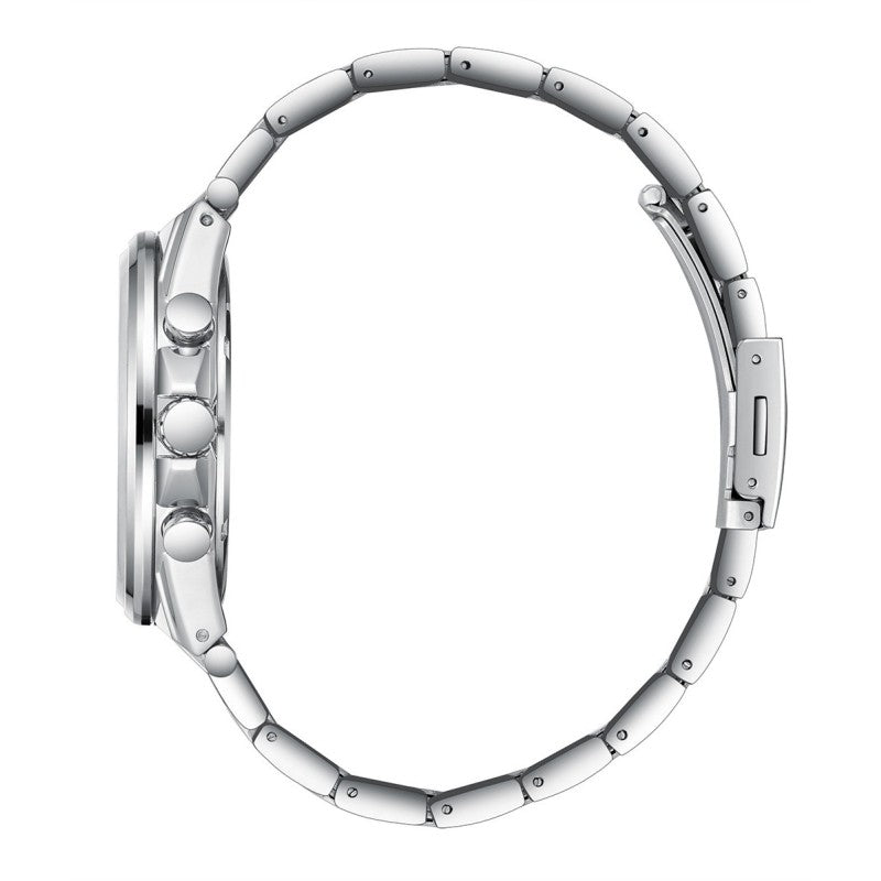 LEE COOPER LC08219.350 SILVER STEEL BAND BLACK DIAL  FOR MEN