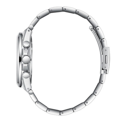 LEE COOPER LC08219.350 SILVER STEEL BAND BLACK DIAL  FOR MEN
