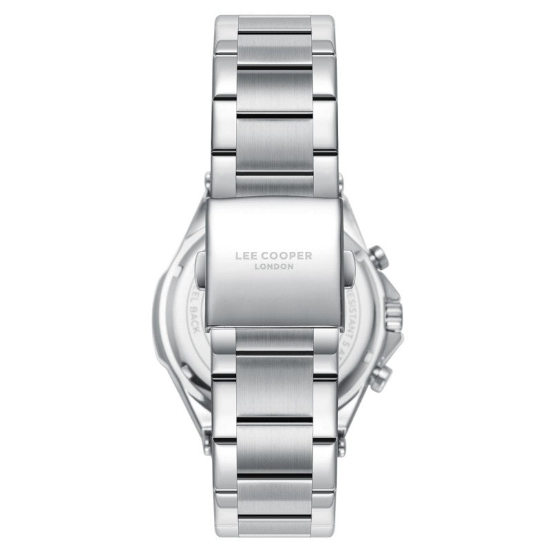 LEE COOPER LC08219.350 SILVER STEEL BAND BLACK DIAL  FOR MEN