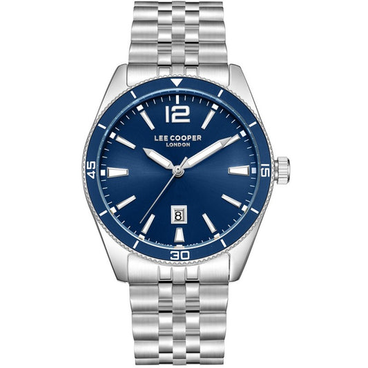 LEE COOPER LC08281.390 SILVER STEEL BAND NAVY BLUE DIAL  FOR MEN