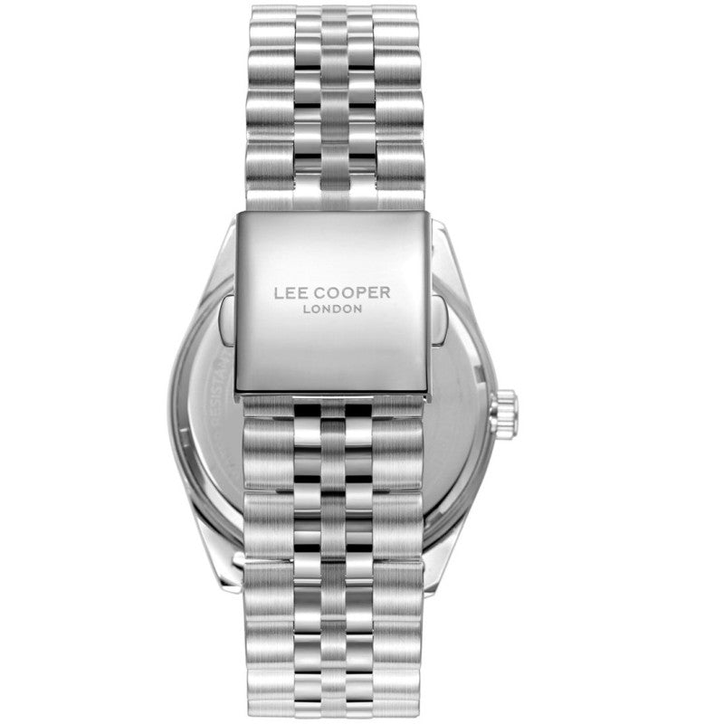 LEE COOPER LC08281.350 SILVER STEEL BAND BLACK DIAL  FOR MEN