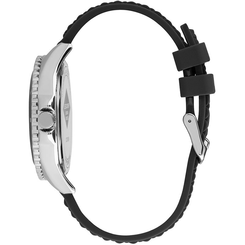 LEE COOPER LC07361.351 BLACK RUBBER BAND BLACK DIAL  FOR MEN