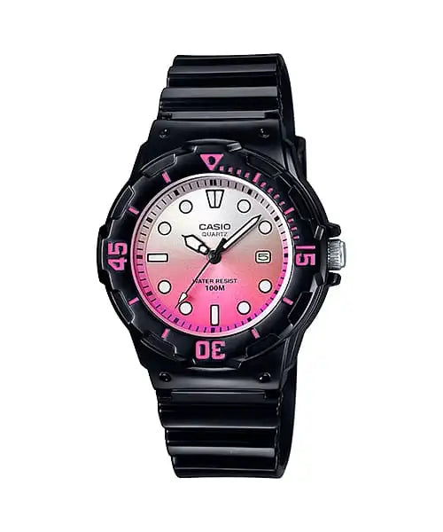 Casio LRW-200H-4E Analog Ladies Round Dial Black Resin Strap Date Quartz Watch