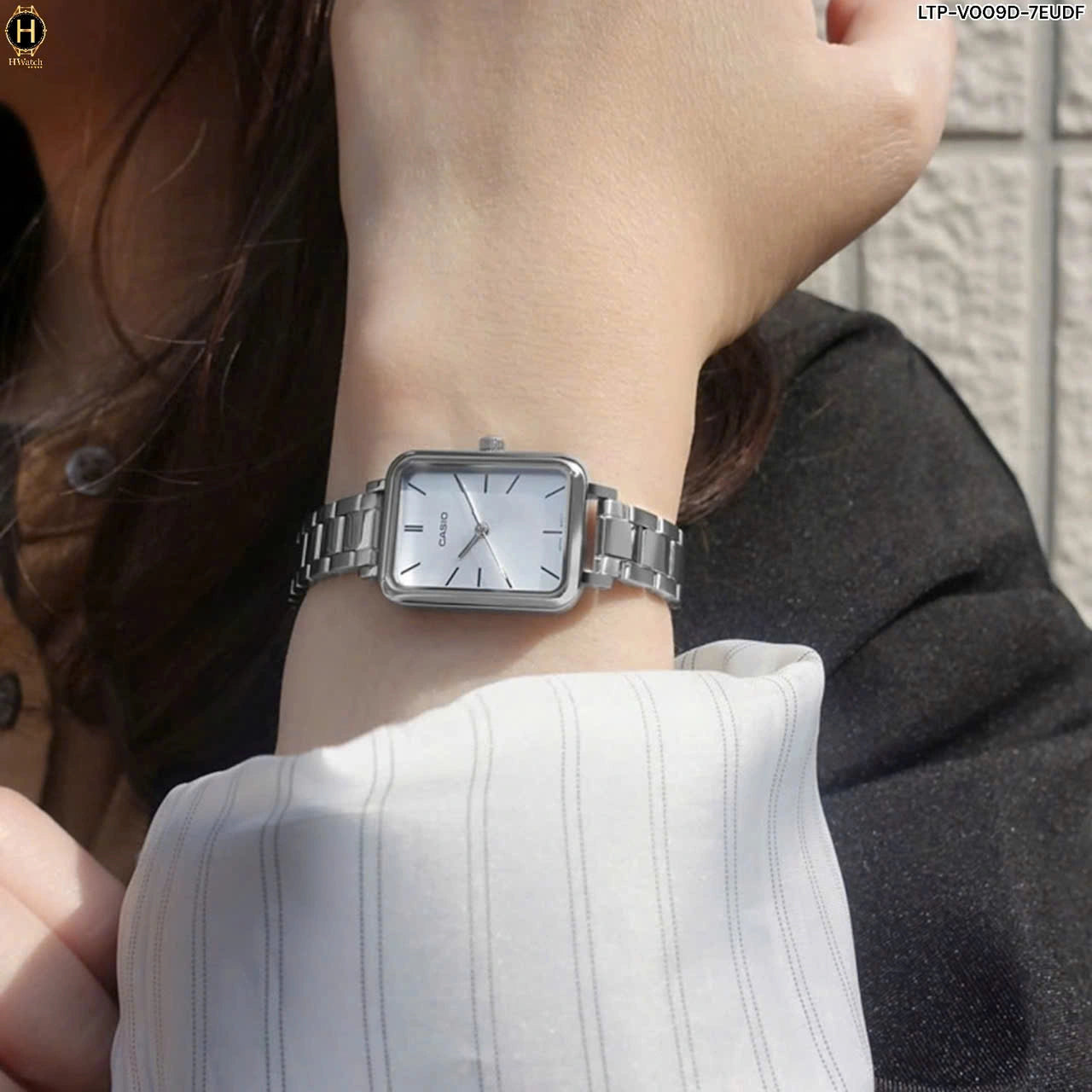 CASIO LTP-V009D-7E Round Square White Metal Women's Watch