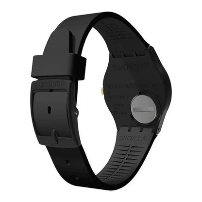 SWATCH SO28B113 BLACK RUBBER BAND BLACK DIAL FOR WOMEN