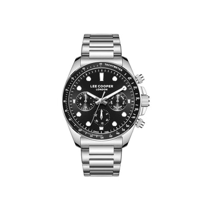 LEE COOPER LC08215.350 SILVER STEEL BAND BLACK DIAL  FOR MEN
