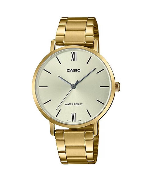 Casio LTP-VT01G-9B Chain Strap Woman Watch