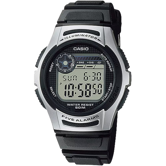 Casio Men's W213-1AVCF Basic Black and Silver Digital