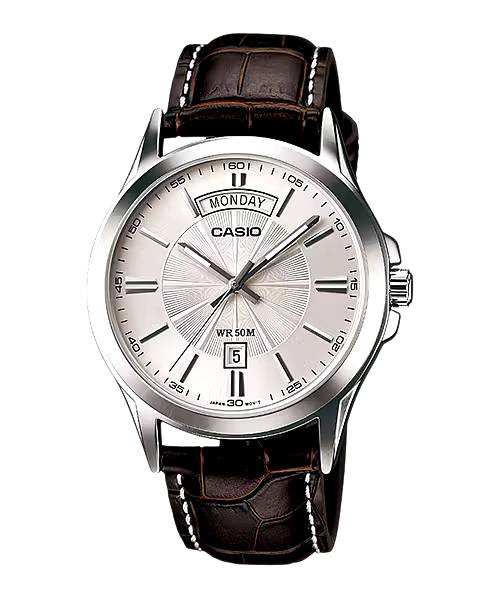 CASIO Men's Leather Analog Watch MTP-1381L-7A