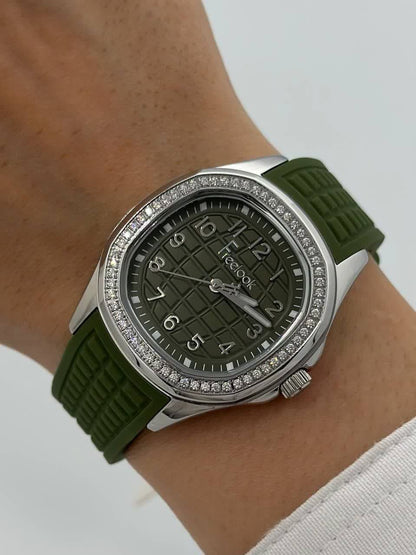 FREELOOK FL.1.10419-2 GREEN RUBBER BAND GREEN DIAL  FOR WOMEN
