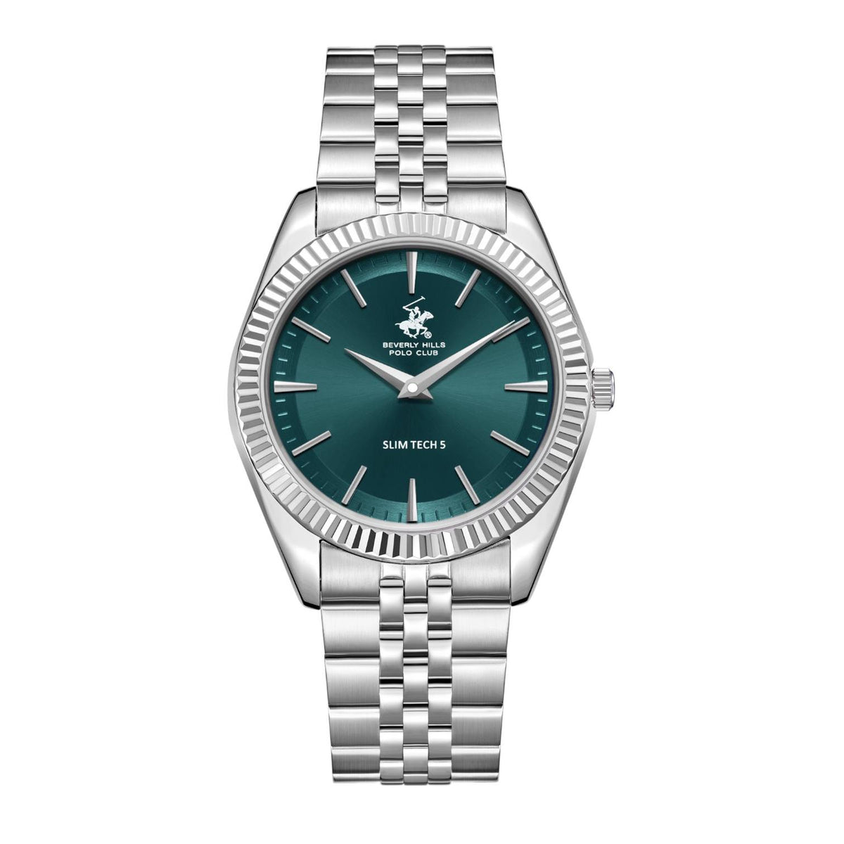 POLO BP3830X.391 SILVER STEEL BAND GREEN DIAL  FOR MEN