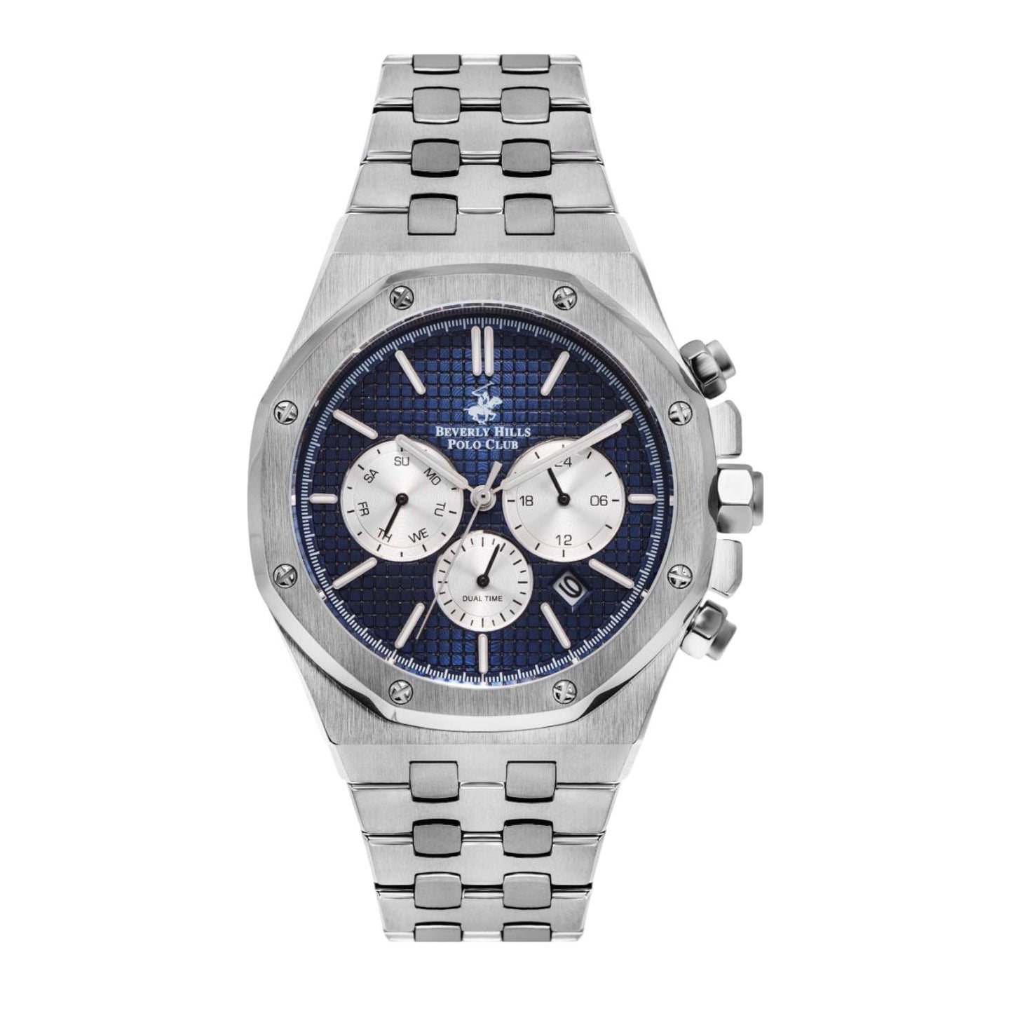 POLO BP3051X.391 SILVER STEEL BAND NAVY BLUE DIAL  FOR MEN