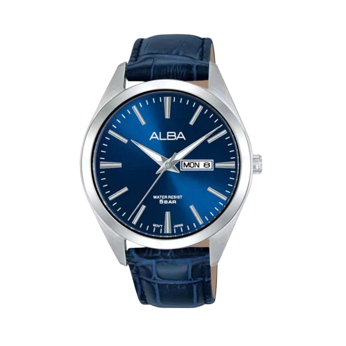 ALBA  AJ6215X1Q NAVY BLUE LEATHER BAND NAVY BLUE DIAL  FOR MEN