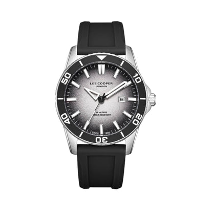 LEE COOPER LC08278.351 BLACK RUBBER BAND BLACK DIAL  FOR MEN