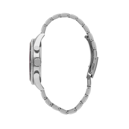 LEE COOPER LC07641.350 SILVER STEEL BAND BLACK DIAL  FOR MEN