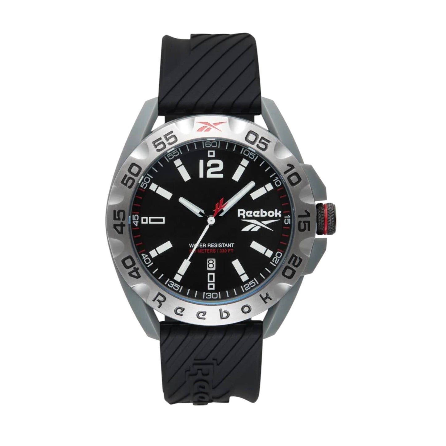 Reebok RV-EMB-G3-PAIB-BW Black Rubber Band Black Dial For Men