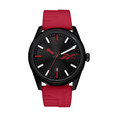 Reebok RV-ROV-G3-PBIR-BR Red Rubber Band Black Dial For Men