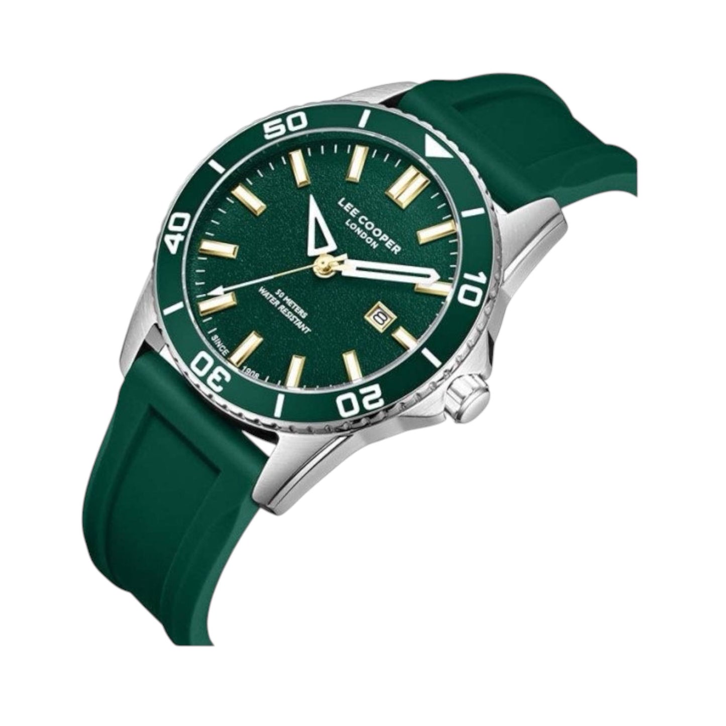 LEE COOPER LC08278.375 GREEN RUBBER BAND GREEN DIAL  FOR MEN