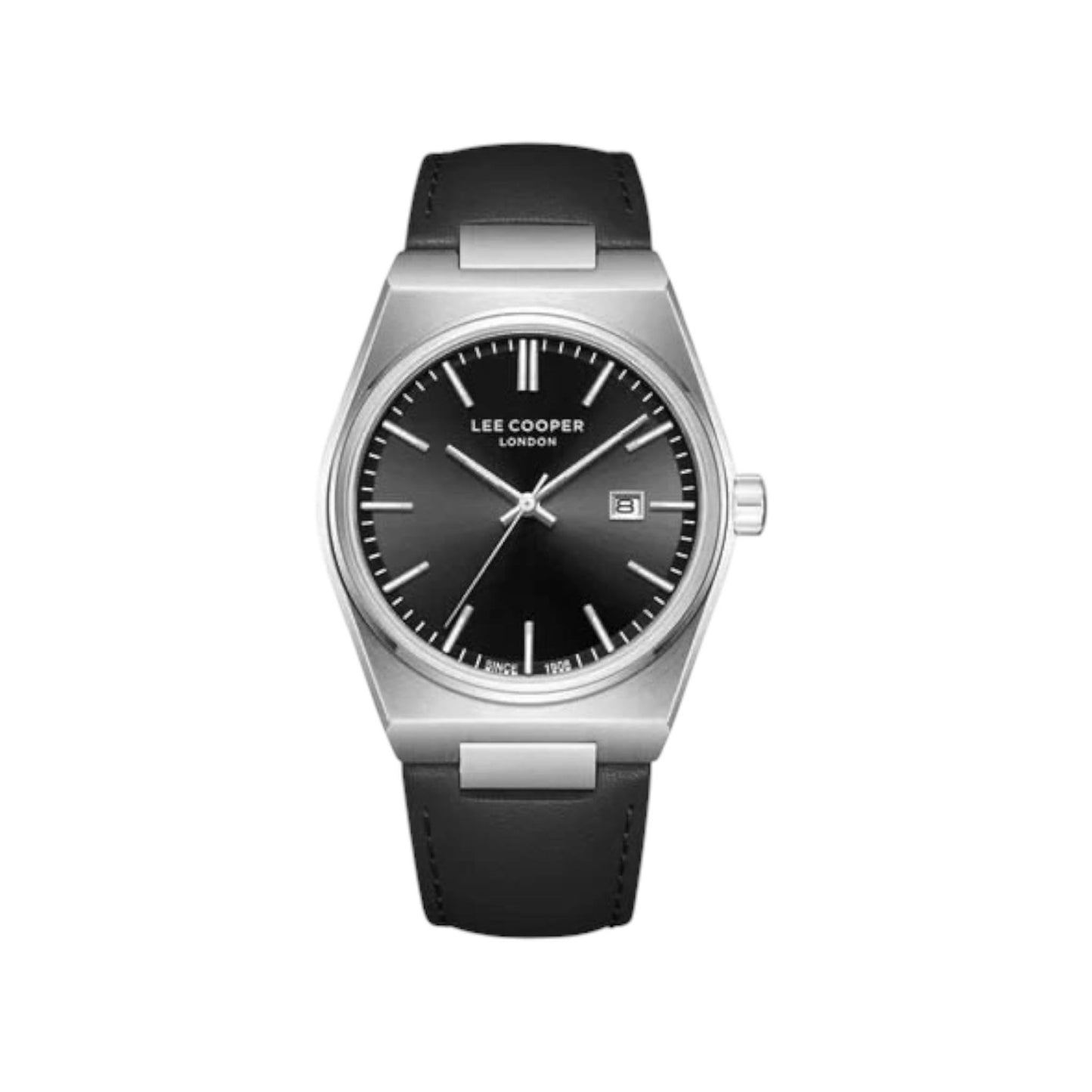 LEE COOPER LC08261.351 BLACK LEATHER BAND BLACK DIAL  FOR MEN
