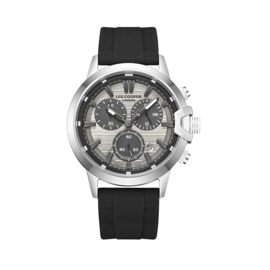 LEE COOPER LC08267.361 BLACK RUBBER BAND GREY DIAL  FOR MEN