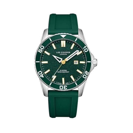 LEE COOPER LC08278.375 GREEN RUBBER BAND GREEN DIAL  FOR MEN